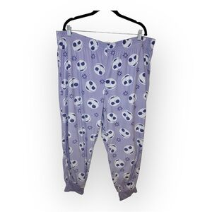 Disney Jack Skellington Purple Fleece Pajama Bottoms Women’s Plus 2X